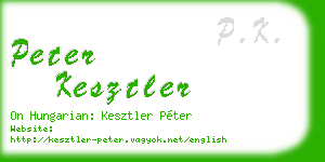 peter kesztler business card